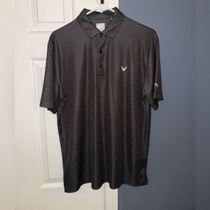 Callaway Men's Dark Gray Patterned Polo Shirt